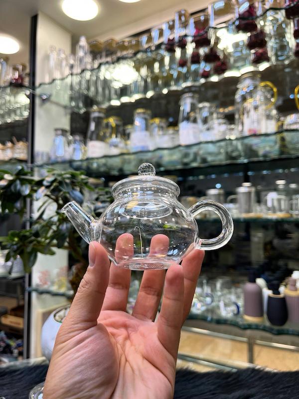 قوری زعفران پیرکس | قوری شیشه‌ای مخصوص دم‌کردن زعفران | فروشگاه نامارا