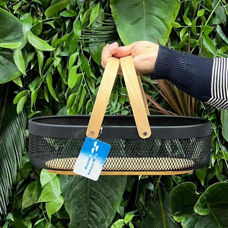 سبد نظم‌دهنده | سبد دسته چوبی کاربردی برای خانه و آشپزخانه