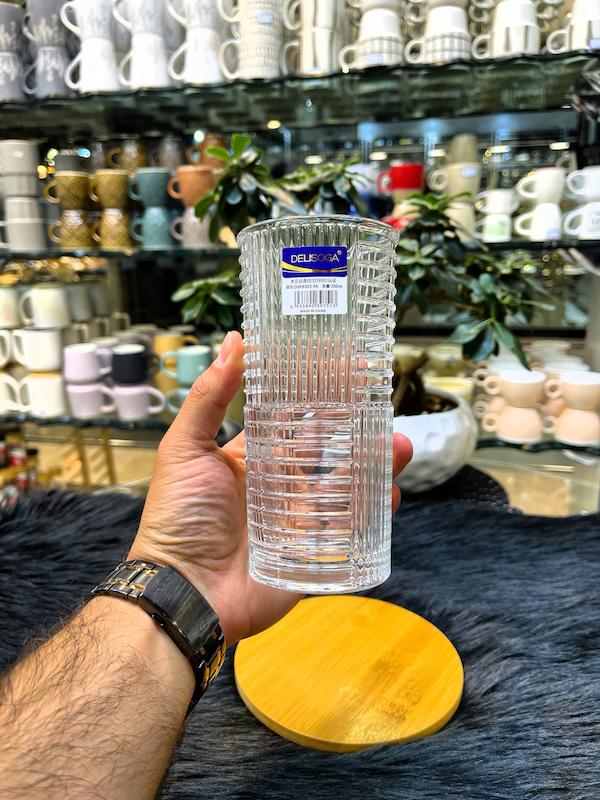 لیوان شیشه‌ای مدل مولین DELI مناسب سرو نوشیدنی | فروشگاه نامارا
