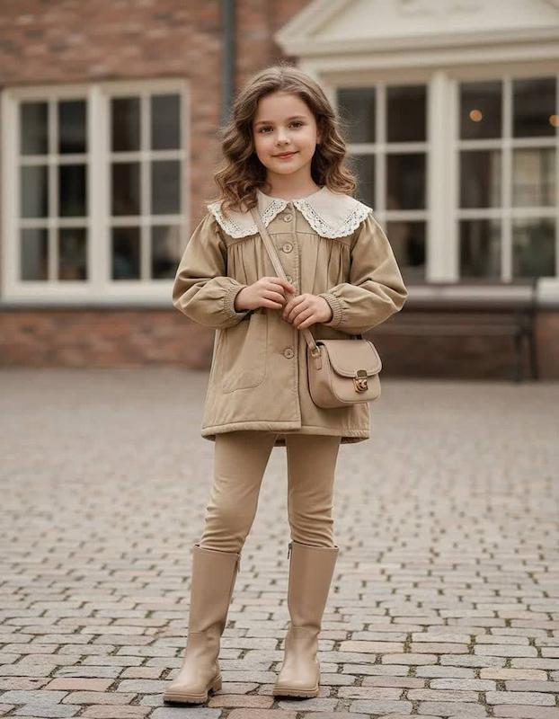 پالتو دخترانه کتان 