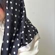 مینی اسکارف ساتن توپ توپی مشکی سفید