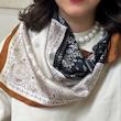 مینی اسکارف ساتن ابریشم طرح بته جقه