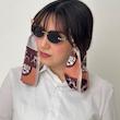 باندانا هرمس قهوه ای سفید