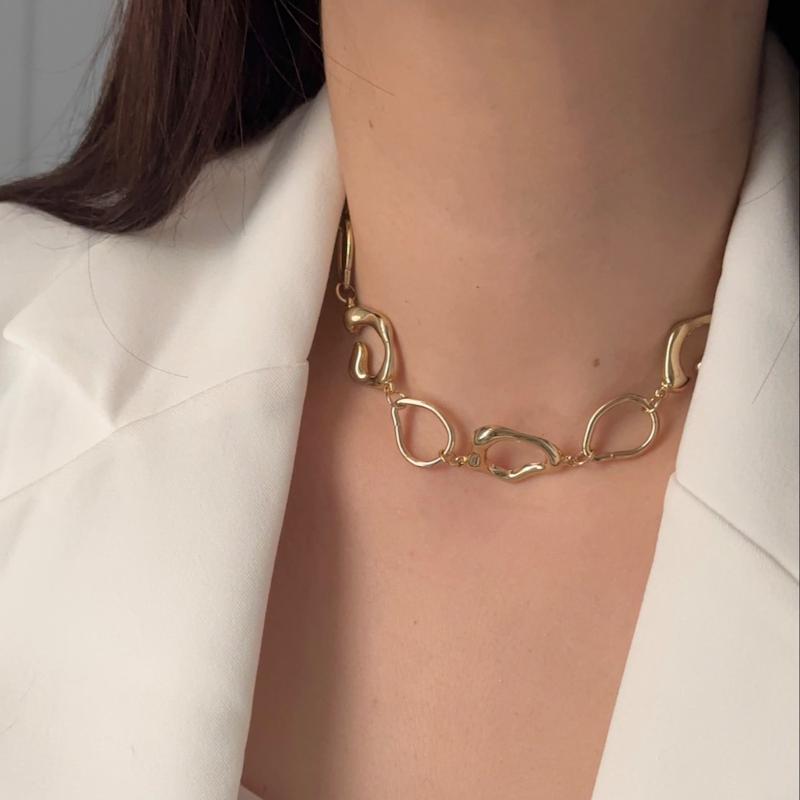 گردنبند طوق طلایی حلقه ای