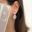 گوشواره جواهری اویز بیضی
