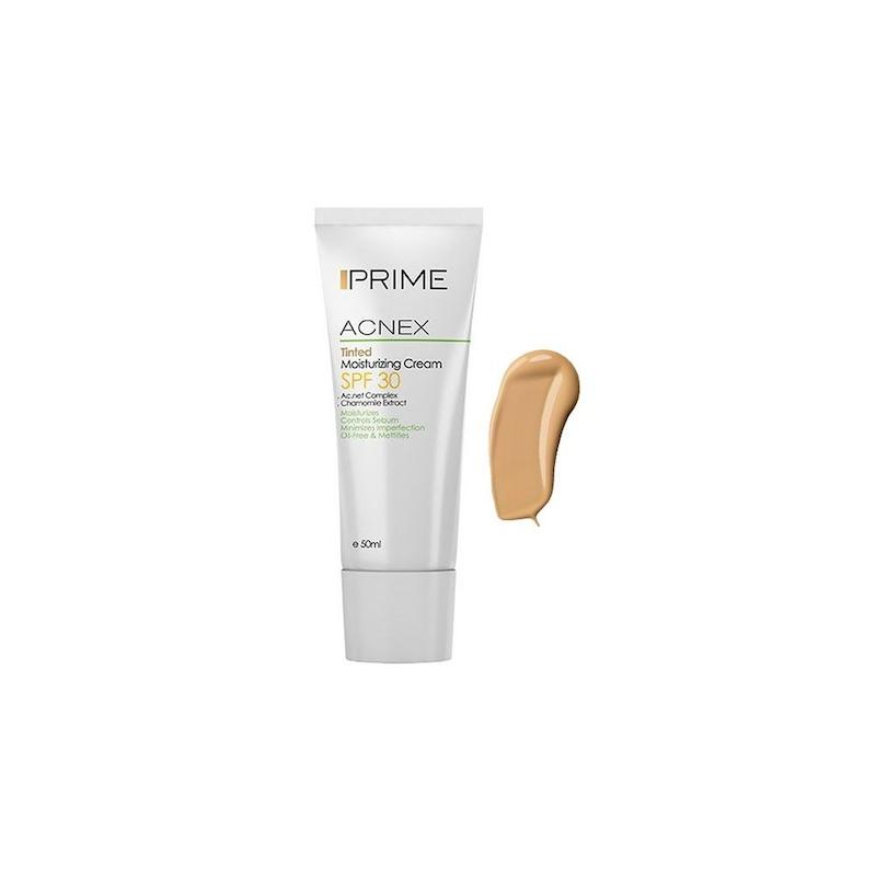 کرم مرطوب کننده رنگی SPF 30 پرایم مدل Acnex حجم 50 میلی لیتر