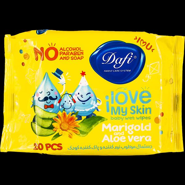 دستمال مرطوب پاک کننده و نرم کننده بسته‌ای دافی - بسته 20 عددی
