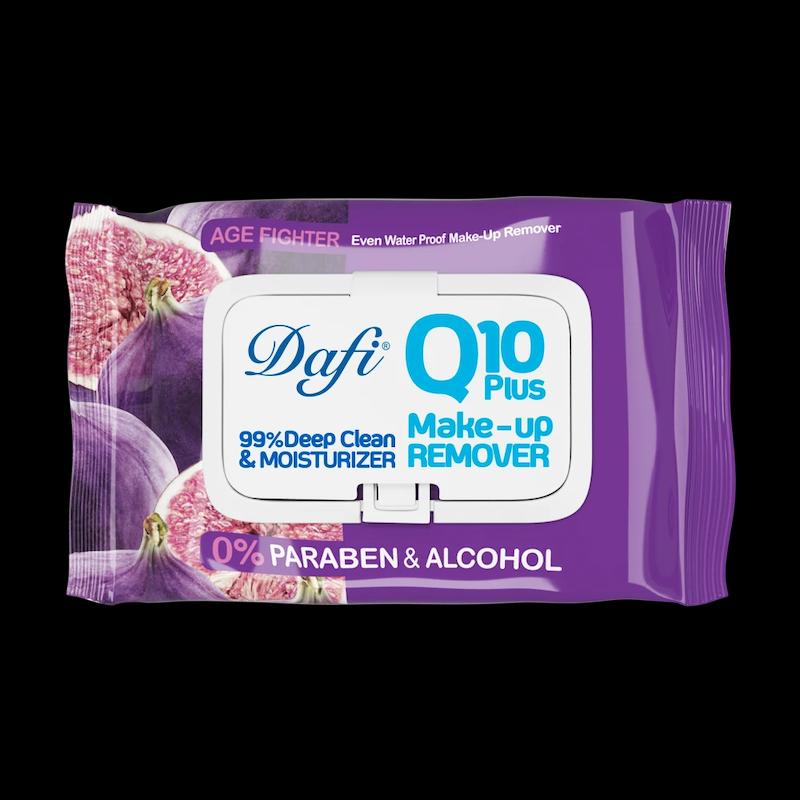 دستمال مرطوب پاک کننده آرایش دافی مدل Q10 طرح میوه انجیر بسته 50 عددی