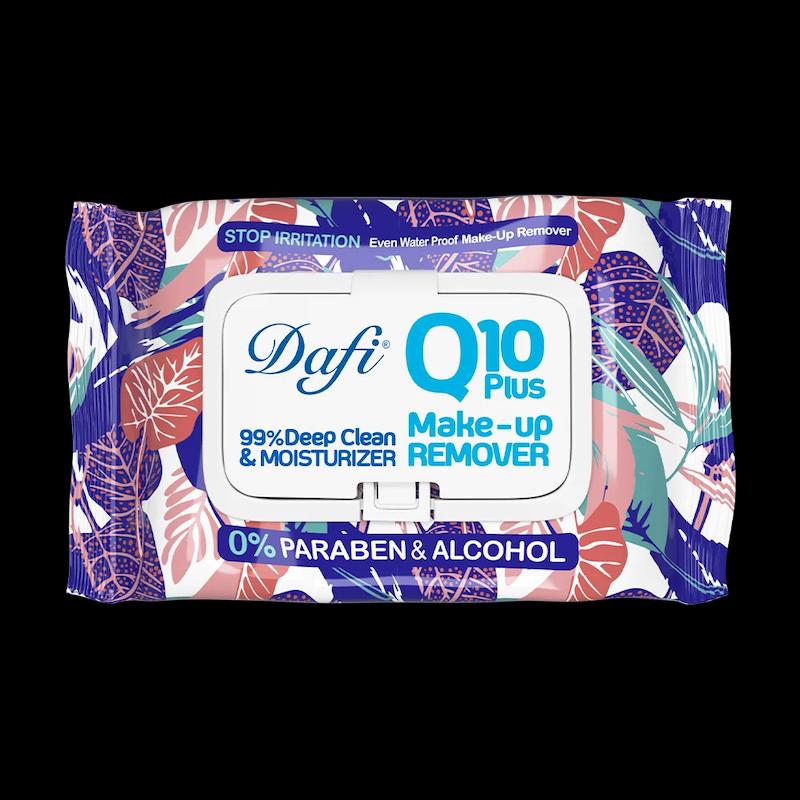 دستمال مرطوب پاک کننده آرایش دافی مدل Q10 طرح گل 3 50 عددی