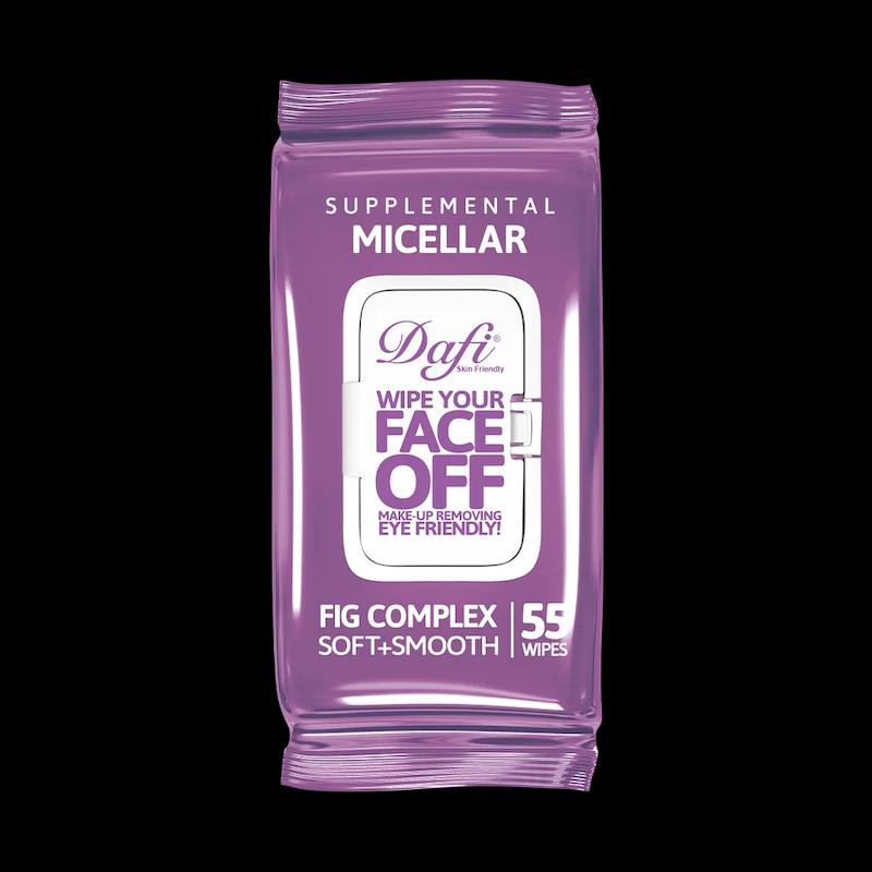 دستمال مرطوب پاک کننده آرایش درب دار دافی مدل میسلار بسته 55 عددی