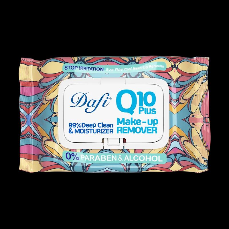 دستمال مرطوب پاک کننده آرایش دافی مدل Q10 طرح گل 2 50 عددی