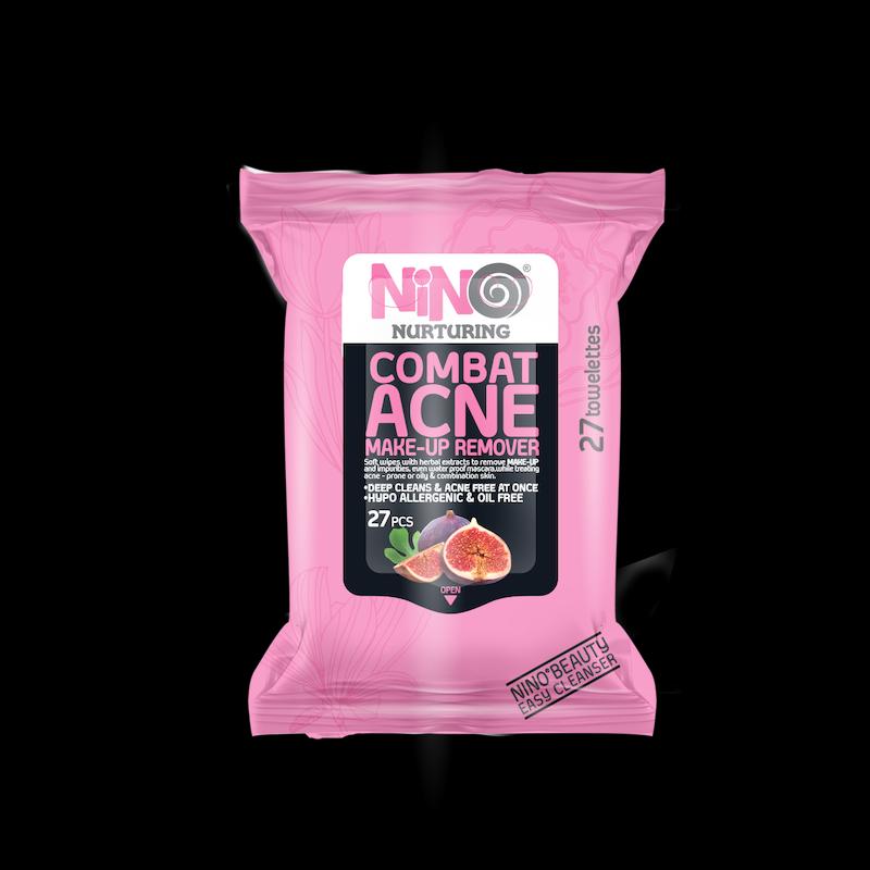 دستمال مرطوب آرايش پاک کن 27 برگ ضد آکنه نینو