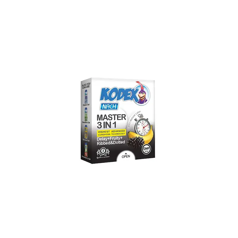 کاندوم تاخیری کدکس مدل Master 3 In 1 بسته 3 عددی - ساده