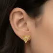 گوشواره میخی طلا 18 عیار زنانه مدل ونکلیف مثلث