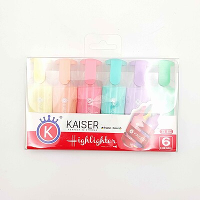 ماژیک هایلایتر کیسر KAISER پاستلی بسته 6 عددی