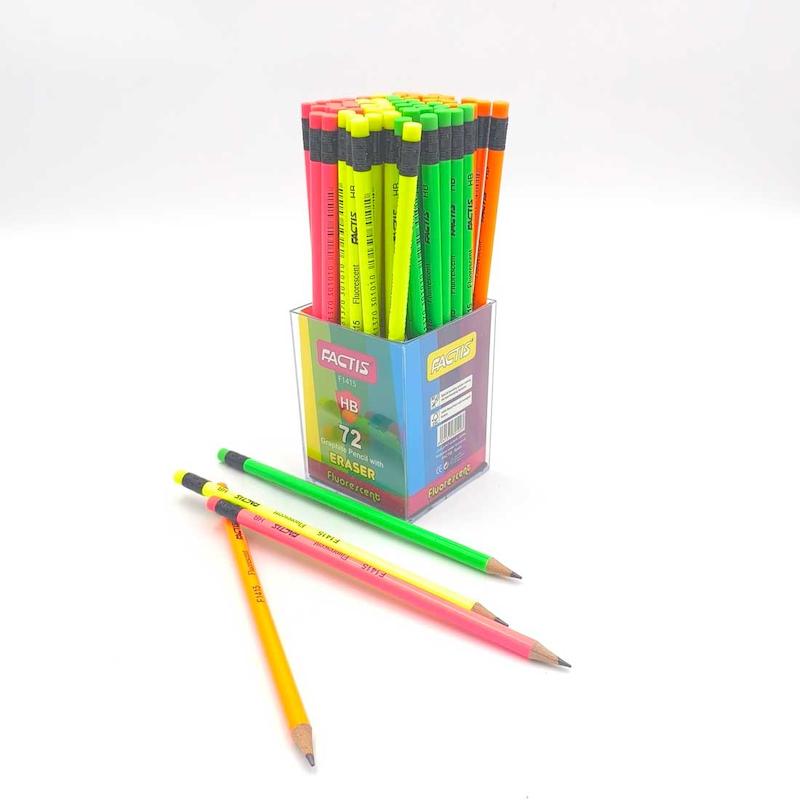 مداد مشکی فکتیس گرد فلورسنت پاک کن دار 