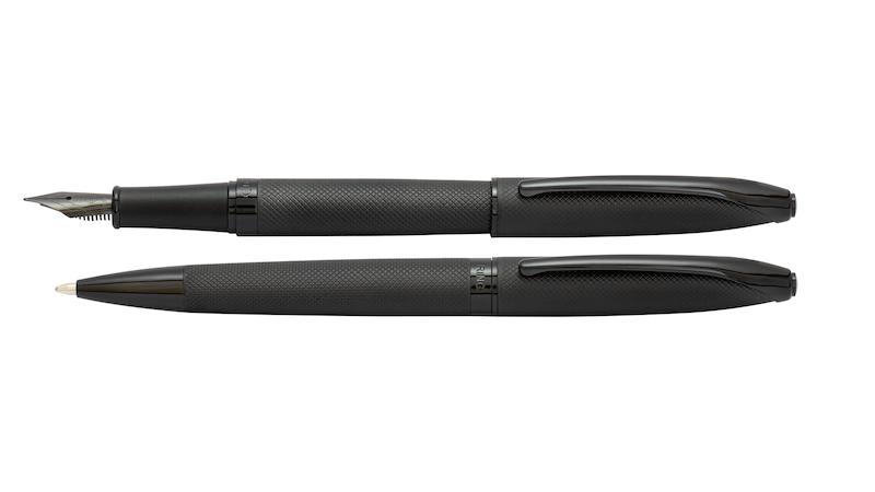 خودکار و خود نویس جفتی یوروپن مدل RING طرح الماسه مشکی 