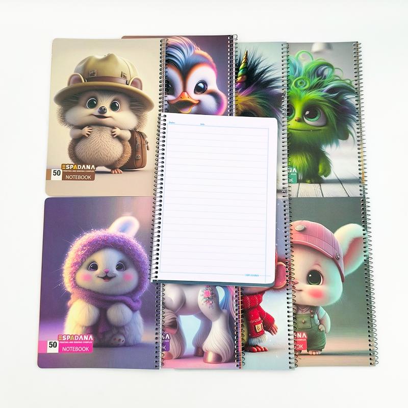 دفتر مشق 50 برگ فانتزی مدل کیوت اسپادانا