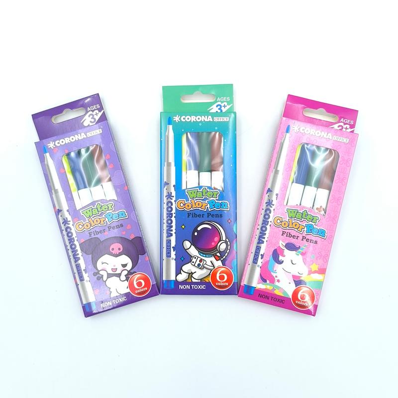 ماژیک نقاشی 6 رنگ کرونا  جعبه مقوایی