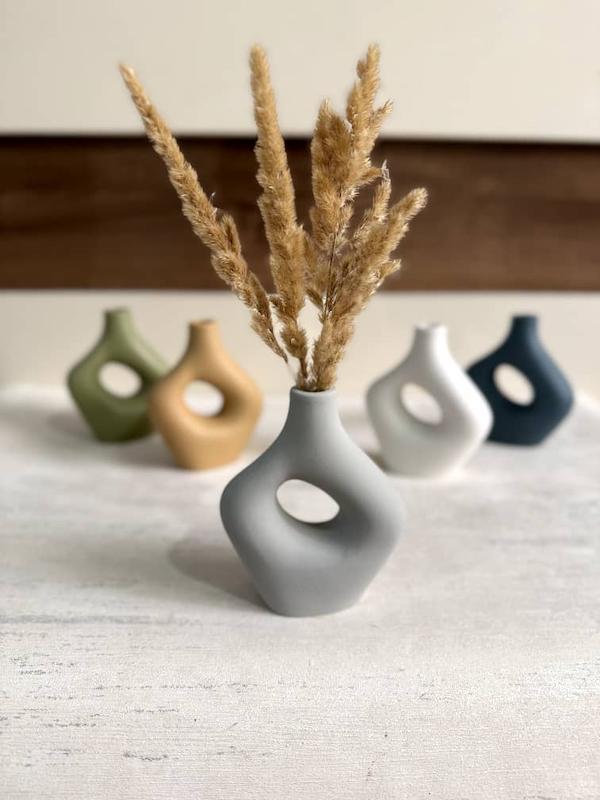 گلدان دکوری رومیزی مینیمال دفرمه | موجود در ۵ رنگ