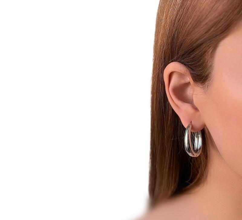 گوشواره حلقه ای استیل | موجود در رنگ طلایی و نقره ای