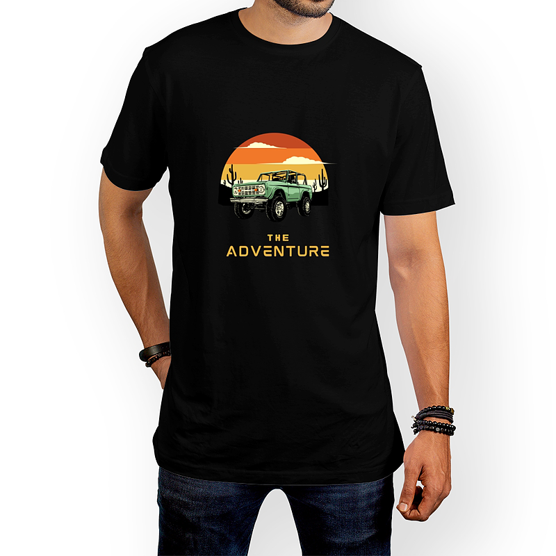 تیشرت نخی مردانه اسپرت طرح  Off Road Adventure 