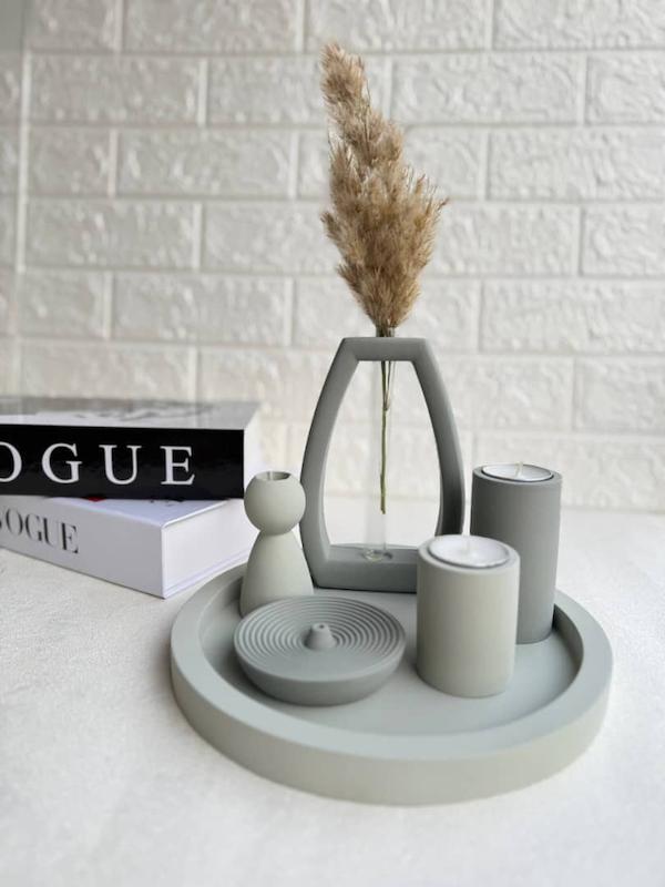 ست دکوری رومیزی مدرن دو رنگ