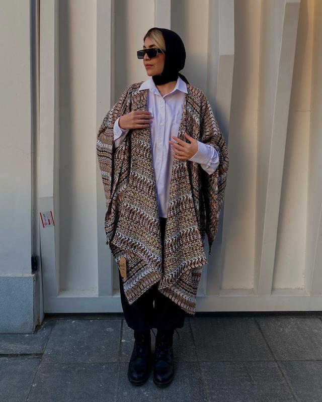 پانچو بافت زنانه فری سایز | خرید اقساطی با اسنپ پی 