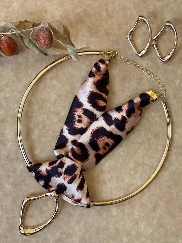 ست گوشواره و طوق پلنگی| بدلیجات ترند ۲۰۲۵