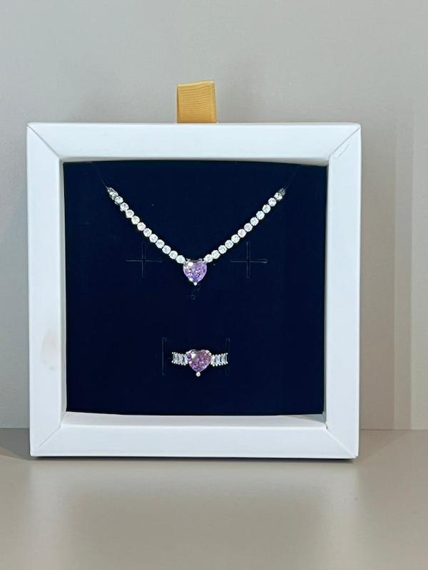 باکس هدیه کادویی ولنتاین - نیم ست تنیسی سنگ بنفش