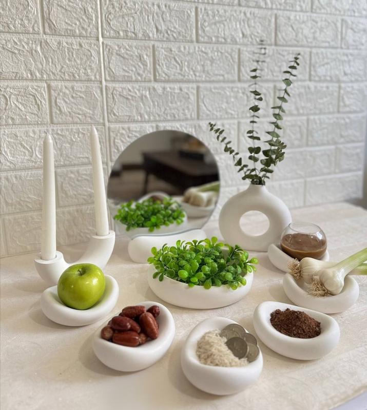 ست هفت سین ۱۰ تکه سفید مدل «نهنگ»