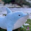 عروسک دلفین پولیشی بالشتی آبی بزرگ عمده و تک