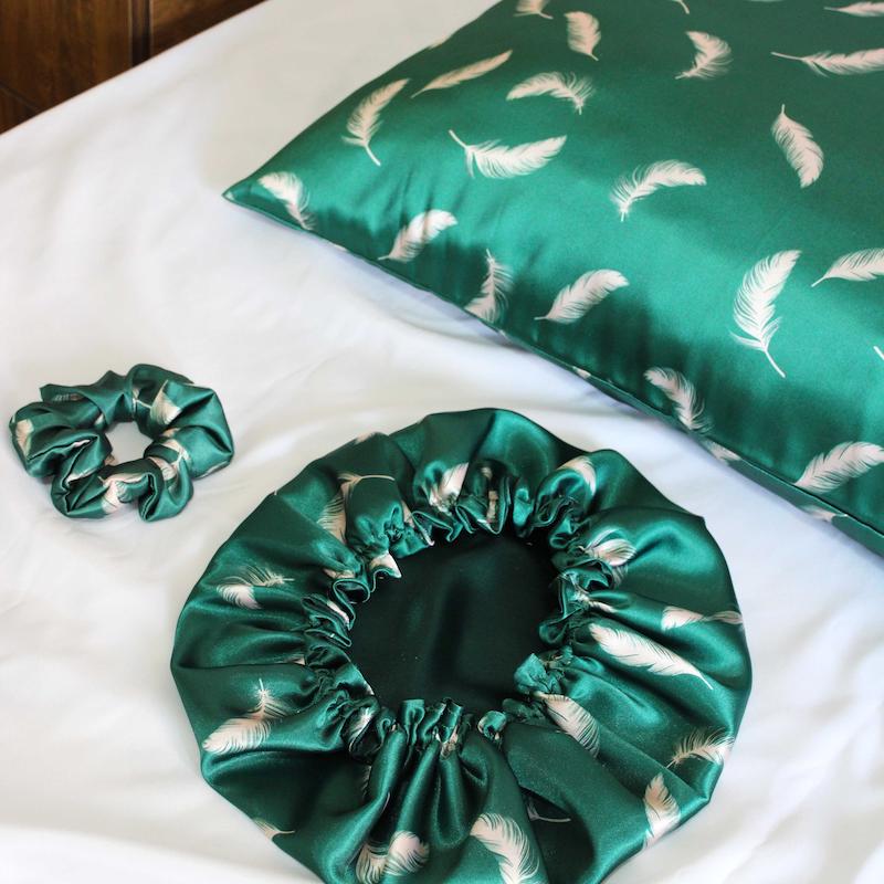 ست ساتن ابریشم طرح پر 