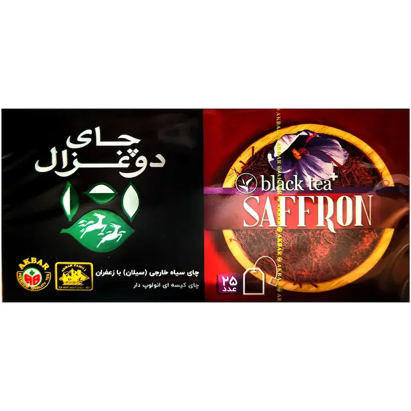 چای کیسه ای زعفران دوغزال 25 عددی