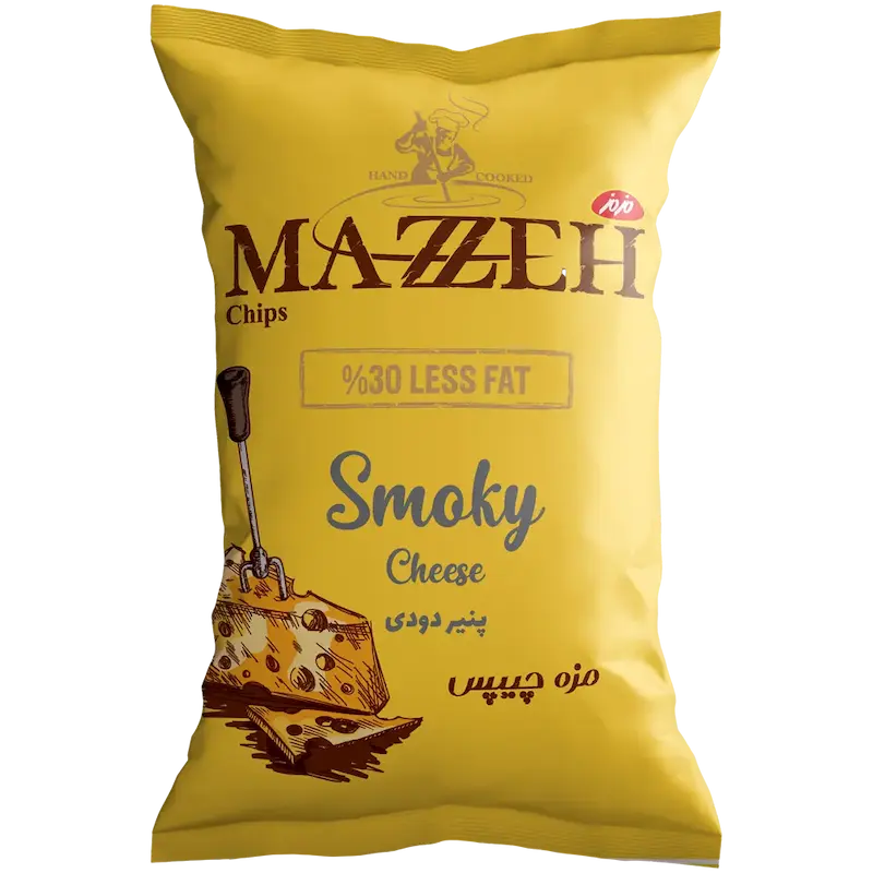 مزه چیپس با طعم پنیر دودی مزمز - 65 گرم