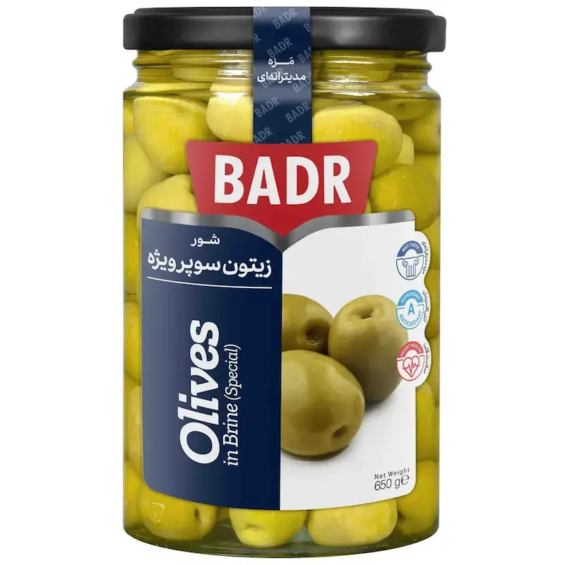 زیتون شور سوپر ویژه بدر 650 گرم 