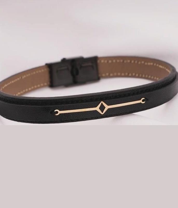 دستبند طلا طرح لوزی مردانه