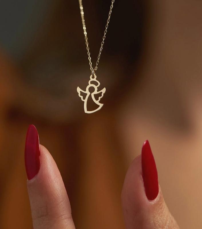 پلاک طلا طرح فرشته 