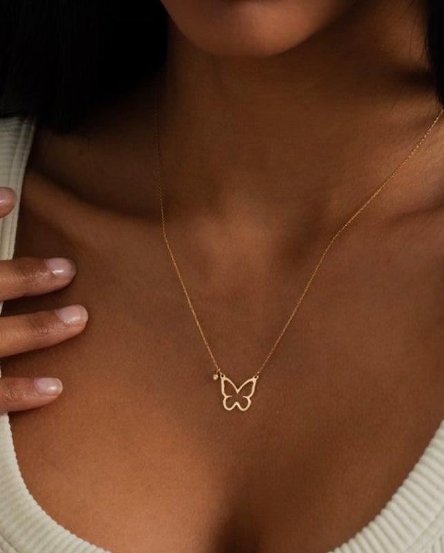 گردنبند طلا طرح پروانه