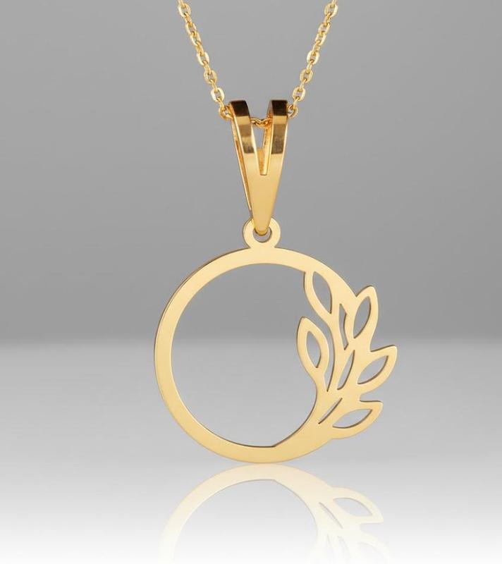 پلاک طلا  طرح خوشه