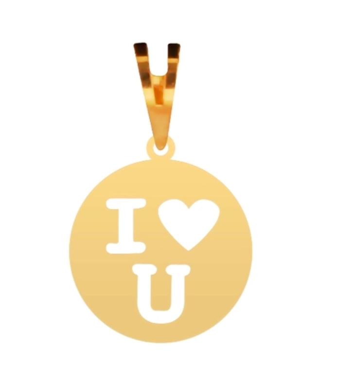 پلاک طلا طرح iloveyou(روزعشق)