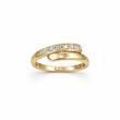 انگشتر دو رج نگین دار طلایی کد 48