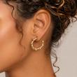 گوشواره حلقه ای نگینی طلایی کد 148