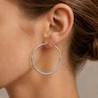 گوشواره حلقه ای طرح دار رنگ سفید کد 212
