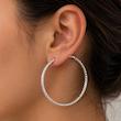 گوشواره حلقه ای طرح دار رنگ سفید کد 230