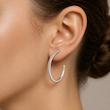 گوشواره حلقه ای نگین دار رنگ سفید کد 231