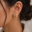 پک دو عددی گوشواره طلایی ساده و نگین سبز کد 30