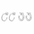 پک دو عددی گوشواره حلقه ای سفید کد 55