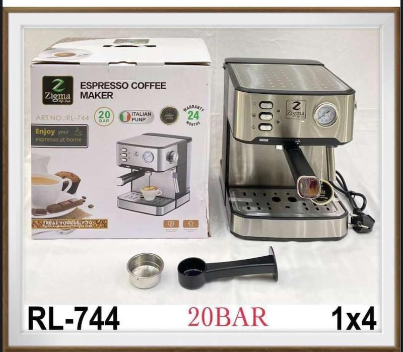 قهوه ساز زیگما مدل Zigma RL-744 | اسپرسوساز خانگی با فشار بخار ۲۰ بار