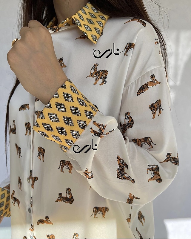شومیز ساتن طرح ببر
